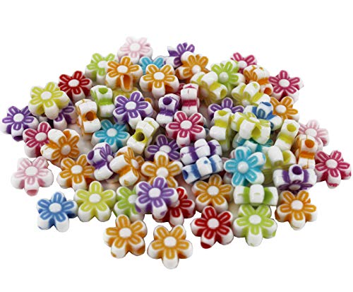 Kleenes Traumhandel 200er-Set Blumen-Schmuckperlen, 9mm Durchmesser, für DIY Armbänder und Ketten von Kleenes Traumhandel