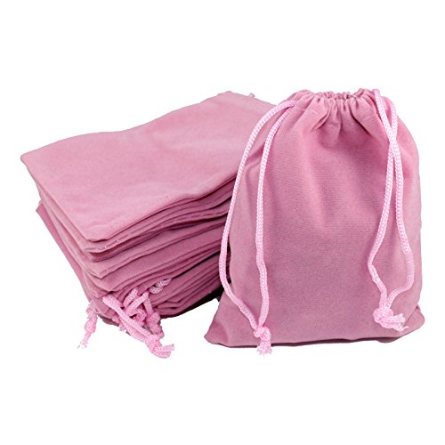 Kleenes Traumhandel - 50er Pack Rosa Samtbeutel 9x12 cm - Ideal für Schmuck von Kleenes Traumhandel