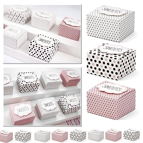 Kleenes Traumhandel - Set mit 30 Geschenkboxen in 3 Designs (6 x 5,5 x 4 cm) „Sweets“ von Kleenes Traumhandel