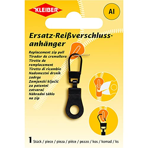 Kleiber + Co. GmbH 69856 Ersatz Reißverschluss-Anhänger, Metall, schwarz, 40 x 11,5 mm Kleiber + Co. GmbH 69856 Ersatz Reißverschluss-Anhänger, Metall, schwarz, 40 x 11,5 mm von Kleiber + Co. GmbH