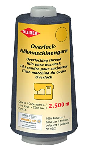 Kleiber + Co. GmbH 71127 Overlock-Nähmaschinengarn, Polyester, dunkelgrau, 2500 m von Kleiber + Co. GmbH