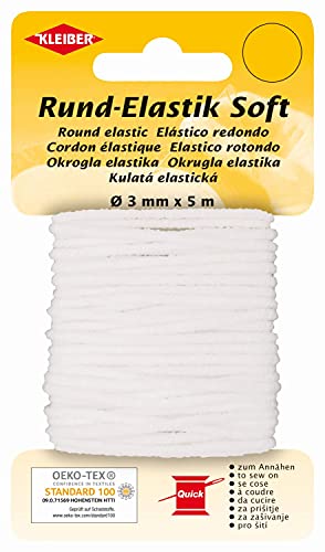 Kleiber + Co.GmbH 71082 Rund-Elastik Soft, weiß, Ø 3 mm x 5 m von Kleiber