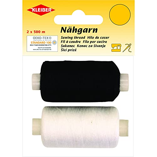 Kleiber + Co.GmbH 92224 Universal Nähgarn, schwarz, weiß, 52 m, 3 von Kleiber + Co.GmbH