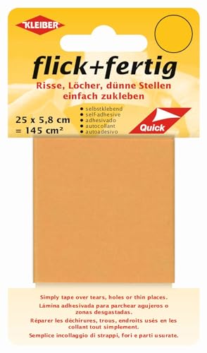 Kleiber flick und fertig, selbstklebender Flicken, Risse, Löcher, dünne Stellen einfach zukleben, Nylon zuschneidbar, (25 x 5,8 cm) von Kleiber + Co.GmbH