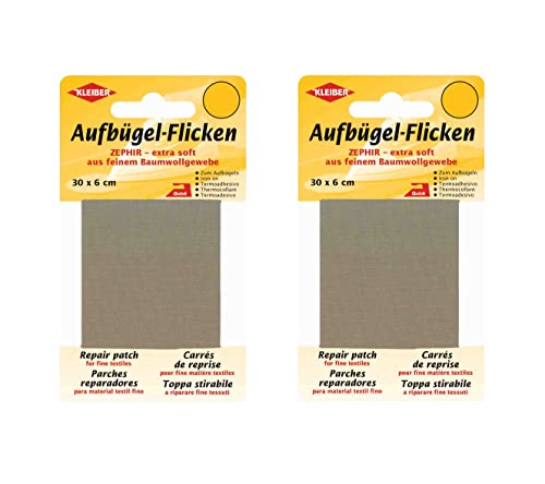 Bügel Flicken Aufbügelflicken Marke Kleiber ZEPHIR 100% Baumwolle 2er Set Reparatur Flicken 2 Flicken a 30 cm x 6 cm von Kleiber