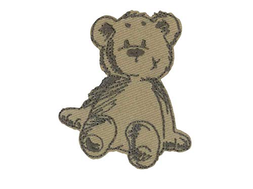 Bügelbild Patch Applikation zum Aufbügeln Teddy Kuscheltier Braunbär Bär 4,7 x 5,5 cm von Kleiber