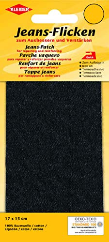 Jeans-Bügelflicken schwarz, ca. 17 cm x 15 cm von Kleiber