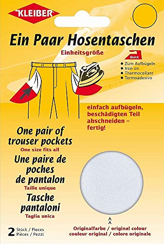 Kleiber + Co.GmbH Ein- Paar-Hosentaschen, weiß, 18,5 cm x 16 cm von Kleiber