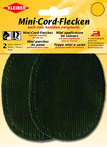 Kleiber + Co.GmbH Fein-Cord-Flecken Mini, Baumwolle, grün, 11 x 8,5 cm von Kleiber
