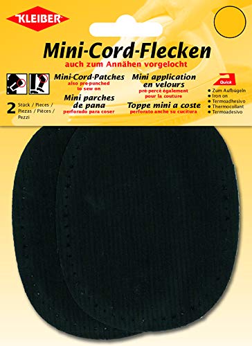 Kleiber + Co.GmbH Fein-Cord-Flecken Mini, ca. 11 cm x 8,5 cm, schwarz von Kleiber