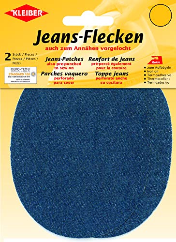 Kleiber + Co.GmbH Jeans-Bügelflecken oval, Mittelblau, 13x10 cm Kleiber + Co.GmbH Jeans-Bügelflecken oval, Mittelblau, 13x10 cm von Kleiber