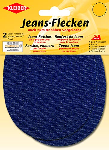 Kleiber + Co.GmbH Jeans-Bügelflecken oval, dunkelblau, ca. 13 cm x 10 cm von Kleiber