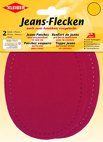 Kleiber + Co.GmbH Jeans-Bügelflecken oval, ca. 13 cm x 10 cm, Rote von Kleiber
