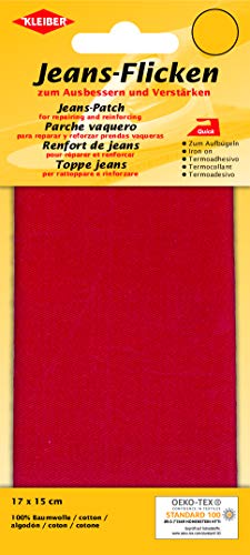 Kleiber + Co.GmbH Jeans-Bügelflicken, 100% Baumwolle, rot, ca. 17 cm x 15 cm Kleiber + Co.GmbH Jeans-Bügelflicken, 100% Baumwolle, rot, ca. 17 cm x 15 cm von Kleiber