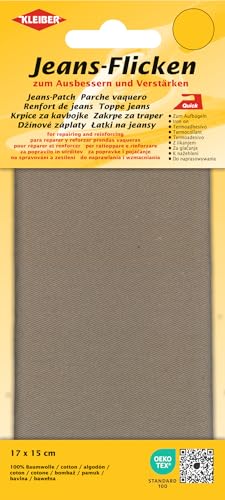 Kleiber + Co.GmbH Jeans-Bügelflicken, 100% Baumwolle, beige, ca. 17 cm x 15 cm Kleiber + Co.GmbH Jeans-Bügelflicken, 100% Baumwolle, beige, ca. 17 cm x 15 cm von Kleiber