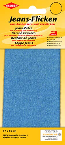 Kleiber + Co.GmbH Jeans-Bügelflicken, Polyester, hellblau, 15x17 cm von Kleiber