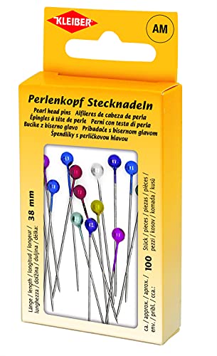 Kleiber + Co.GmbH Perlenkopf-Stecknadeln, Mehrfarbig, 38 mm Kleiber + Co.GmbH Perlenkopf-Stecknadeln, Mehrfarbig, 38 mm von Kleiber