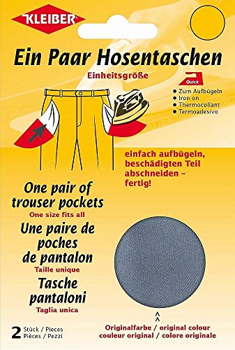 Kleiber + Co.GmbH Quick-EIN-Paar-Hosentasche, Baumwolle Polyester, dunkelgrau, 18,5 cm x 16 cm, 2 von Kleiber