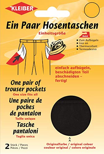 Kleiber + Co.GmbH Quick-EIN-Paar-Hosentasche, Baumwolle Polyester, schwarz, 18,5 cm x 16 cm von Kleiber