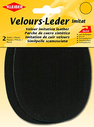 Kleiber + Co.GmbH Velour-Bügelflecken oval, 38% Acryl/32% Baumwolle/30% Viskose, ca 13 cm x 10 cm von Kleiber