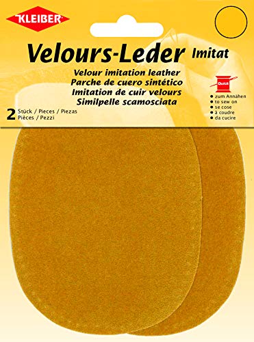 Kleiber + Co.GmbH Velour-Leder-Imitat klein, Leather, Gelb, Mittel von Kleiber