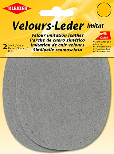 Kleiber + Co.GmbH Velours-Leder-Imitat, 38% Acryl, 32% Baumwolle, 30% Viskose, ca. 13 cm x 10 cm von Kleiber