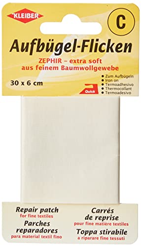 Kleiber 30 x 6 cm Extra weiches, feines Baumwollausbesserungsband zum Aufbügeln, cremefarben Kleiber 30 x 6 cm Extra weiches, feines Baumwollausbesserungsband zum Aufbügeln, cremefarben von Kleiber