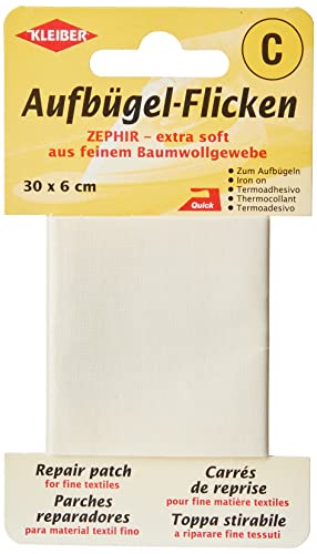 Kleiber + Co.GmbH Zephir Aufbügelflicken, Baumwolle, Creme, 30 x 6 x 0.3 cm von Kleiber + Co.GmbH