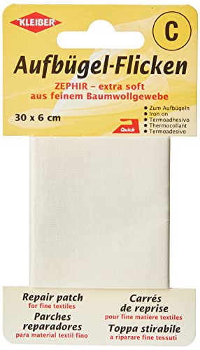 Kleiber + Co.GmbH Zephir Aufbügelflicken, Baumwolle, Creme, 30 x 6 x 0.3 cm von sunlines