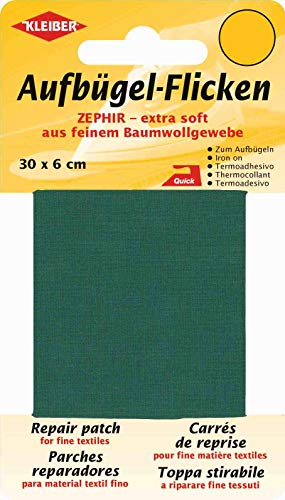 Kleiber + Co.GmbH Zephir Aufbügelflicken, Baumwolle, grün, 30 x 6 x 0.3 cm von Kleiber