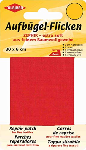 Kleiber + Co.GmbH Zephir Aufbügelflicken, Baumwolle, rot, 30 x 6 x 0.3 cm von Kleiber