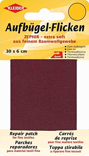 Kleiber 30 x 6 cm Extra weiches, feines Baumwollausbesserungsband zum Aufbügeln, rot, Weinrot Kleiber 30 x 6 cm Extra weiches, feines Baumwollausbesserungsband zum Aufbügeln, rot, Weinrot von Kleiber