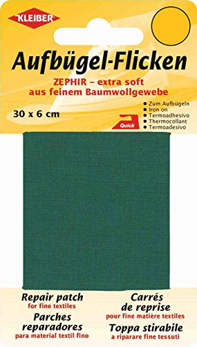 Kleiber 30 x 6 cm Extra weiches, feines Baumwollausbesserungsband zum Aufbügeln, grün Kleiber 30 x 6 cm Extra weiches, feines Baumwollausbesserungsband zum Aufbügeln, grün von Kleiber