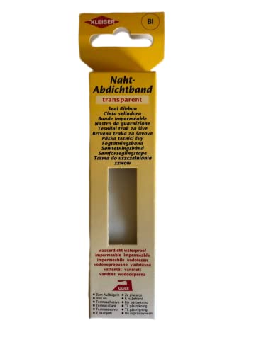 Kleiber 5m Nahtabdichtband 2, 5 cm breit transparent wasserfest zum aufbügeln Abdichtband Zelt Nähte Reparatur, 5m x 2,5 cm Kleiber 5m Nahtabdichtband 2, 5 cm breit transparent wasserfest zum aufbügeln Abdichtband Zelt Nähte Reparatur, 5m x 2,5 cm von Kleiber