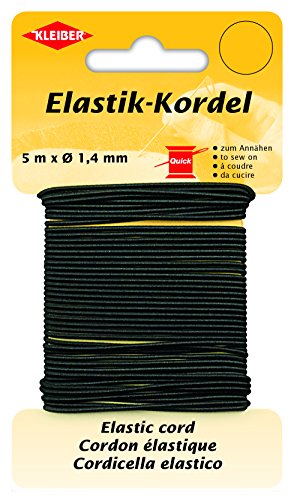 Kleiber 71083 Elastik-Kordel/Bastelkordel, 66% Polyester; 34% Gummi, Schwarz, 500 x 0,14 x 0,14 cm von Kleiber