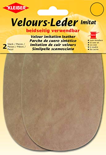 Kleiber 89702 Velours-Leder Imitat, Polyester, beige, ca. 15 cm x 10 cm von Kleiber