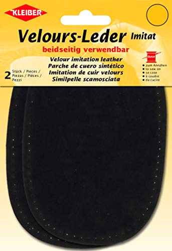 Kleiber 89703 Velours-Leder Imitat, Polyester, dunkelbraun, ca. 15 cm x 10 cm von Kleiber
