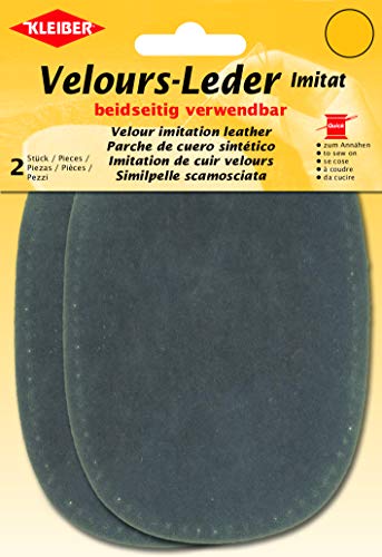 Kleiber 89710 Velours-Leder Imitat, Polyester, dunkelgrau, ca. 15 cm x 10 cm von Kleiber