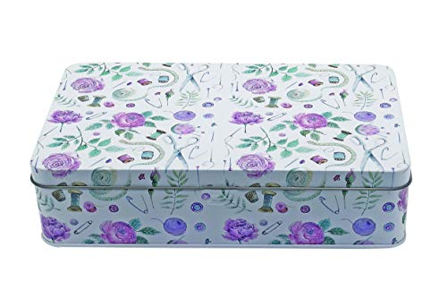 Kleiber 92218 Metalldose Nähset XL, Polyester, weiß, mit buntem Muster, 20 x 13 x 4 cm Kleiber 92218 Metalldose Nähset XL, Polyester, weiß, mit buntem Muster, 20 x 13 x 4 cm von Kleiber