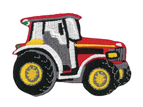Kleiber Bügelbild Patch Applikation zum Aufbügeln Traktor Trecker rot 7,0 x 5,0 cm von Kleiber
