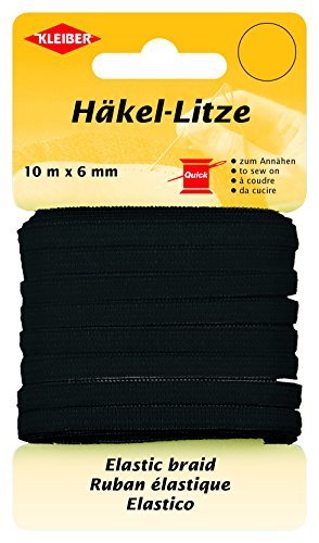Kleiber Häkel-Litze/Feines Gummiband, 78% Polyester, schwarz, 1000 x 0.6 x 0.05 cm Kleiber Häkel-Litze/Feines Gummiband, 78% Polyester, schwarz, 1000 x 0.6 x 0.05 cm von Kleiber