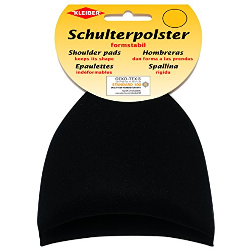 Kleiber KH 3 Haken-und Flauschband Schulterpolster Halbmond, 50% Polyamid, Schwarz, 10 x 11 x 3,5 cm von Kleiber