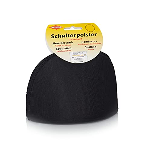 Kleiber KH 5 Haken-und Flauschband Schulterpolster Halbmond, 50% Polyamid, Schwarz, 11 x 13 x 6,5 cm von Kleiber