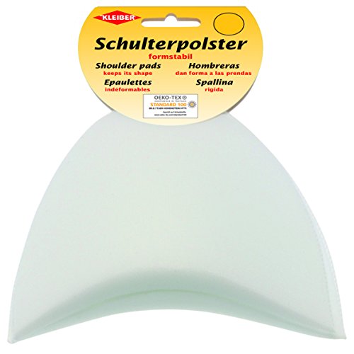 Kleiber KH 5 Haken-und Flauschband Schulterpolster Halbmond, 50% Polyamid, Weiß, 11 x 13 x 6,5 cm von Kleiber