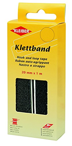Kleiber Klettband, 100% Polyester, schwarz, 100 x 2 x 0,1 cm von Kleiber