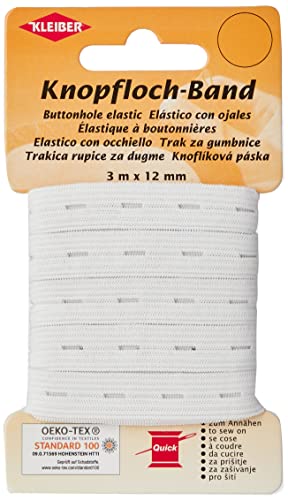 Kleiber Knopfloch-Band/Elastik Knopflochband, 58% Polyester, weiß, 300 x 1,2 x 0,05 cm Kleiber Knopfloch-Band/Elastik Knopflochband, 58% Polyester, weiß, 300 x 1,2 x 0,05 cm von Kleiber