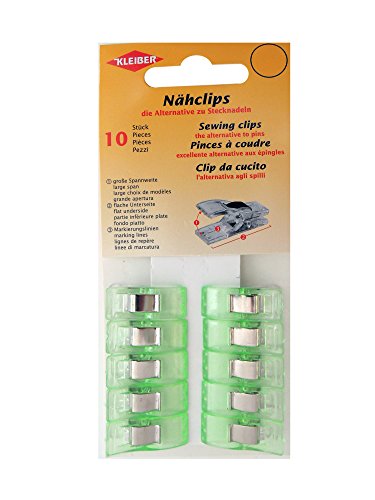 Kleiber Nähclips Nähzubehör, Kunststoff, grün, 2,5 x 0,9 x 1,2 cm, 10-Einheiten Kleiber Nähclips Nähzubehör, Kunststoff, grün, 2,5 x 0,9 x 1,2 cm, 10-Einheiten von Kleiber