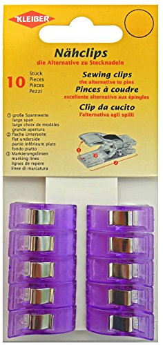 Kleiber Nähclips Nähzubehör, Kunststoff, violett, 2,5 x 0,9 x 1,2 cm, 10-Einheiten Kleiber Nähclips Nähzubehör, Kunststoff, violett, 2,5 x 0,9 x 1,2 cm, 10-Einheiten von Kleiber
