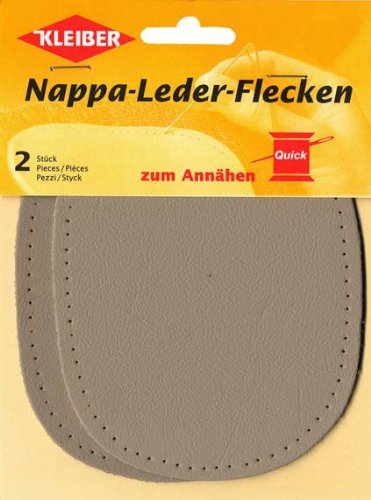 Kleiber Nappa-Leder-Flecken ca. 12,5x10 cm 01 grau 2 St von Kleiber