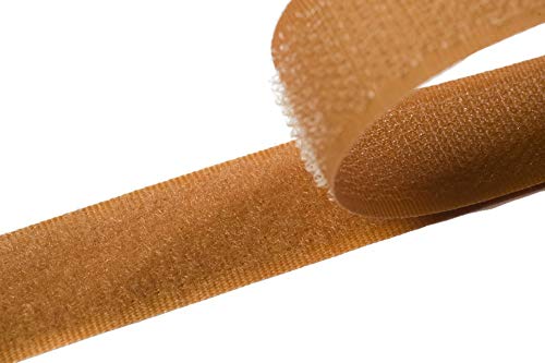 Klettband zum Nähen Hellbraun (05), 4 Meter, 20mm breit Flausch & Haken von Klettband zum aufnähen